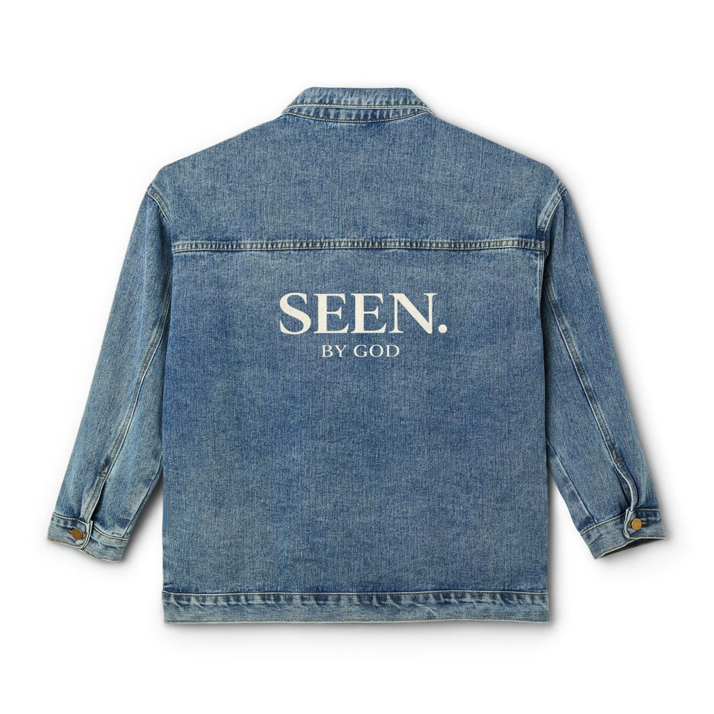 SEEN. BY GOD Women's Oversized Denim Jacket — Faith Statement Streetwear