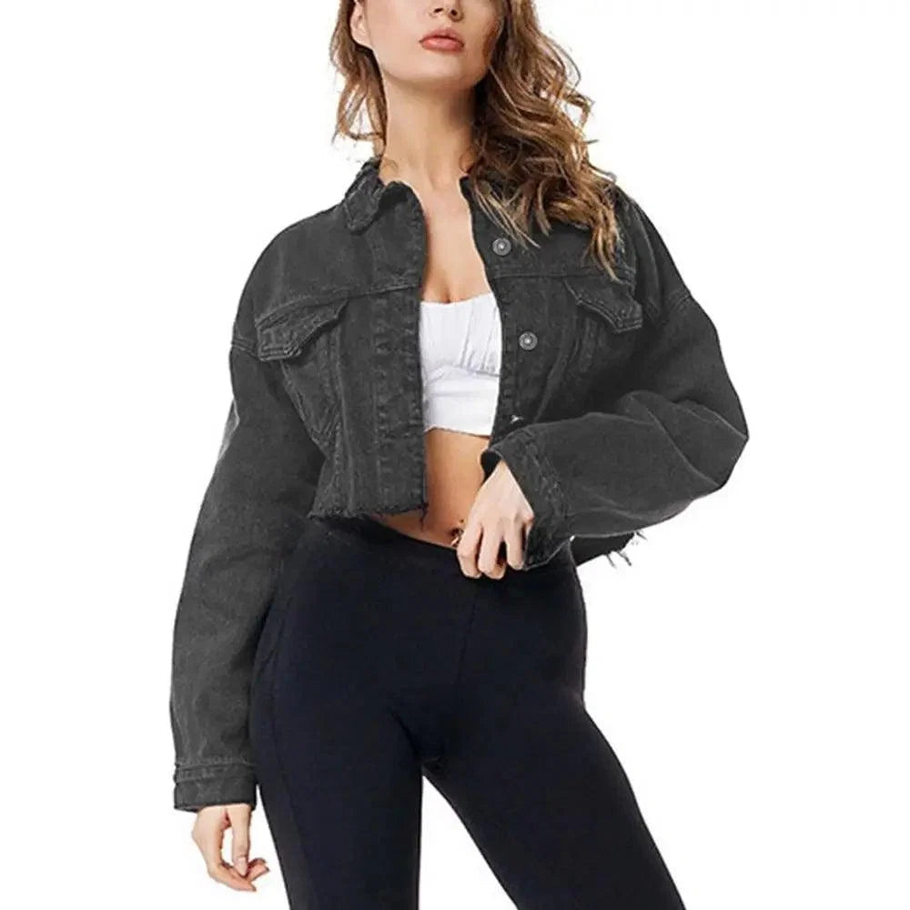 New Incredible Spring Women Sexy Ripped Denim Jackets Vintage Casual Short Jean Jacket Puff Sleeve Winter Female Coat Streetwear